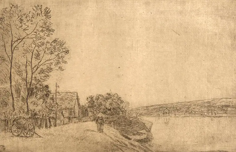 Example of an Alfred Sisley Etching, from the National Gallery of Art